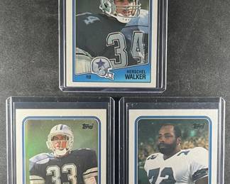 1988 Topps Football Cards. Walker, Dorsett, Jones