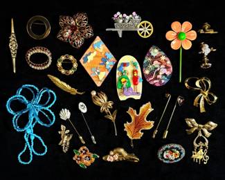 Gold Tone Pins And Brooches Napier, Monet,  More