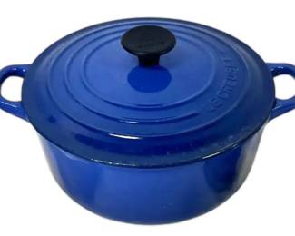 009 Le Creuset Blue Enameled Cast Iron Dutch Oven