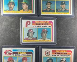1982 Topps Baseball Cards. Team Checklists Unmarked.