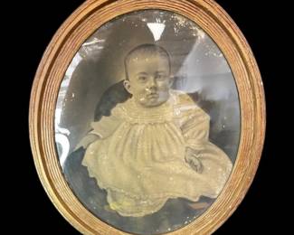 24x20 Framed Oval Baby Print