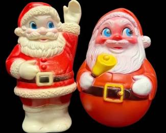 Vintage Santa Squeaky and Rolly Polly Toys