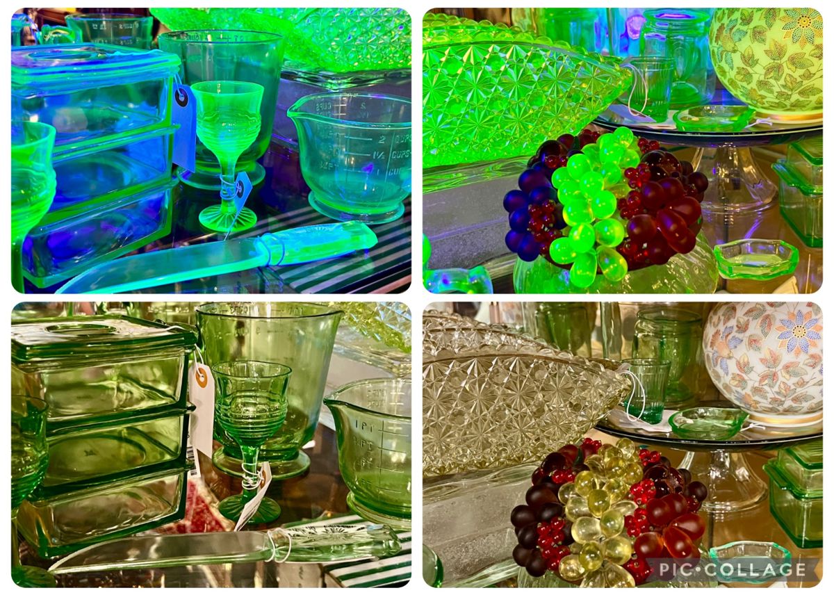 Assortment of Vintage Uranium Glass Kitchenwares