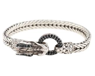 John Hardy Sterling Black Sapphire Naga Legends Dragon Bracelet
