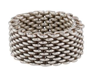 Tiffany & Co. Sterling Somerset Mesh Ring Sz 8