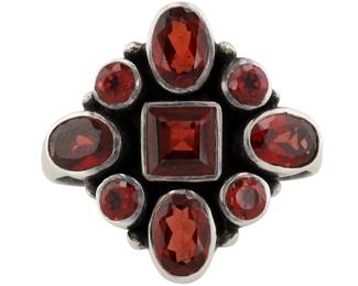 Nicky Butler Sterling Garnet Cluster Ring Sz 9