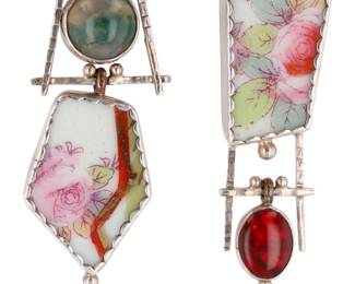 Lindsay Livingston Sterling Ceramic Shard Earrings