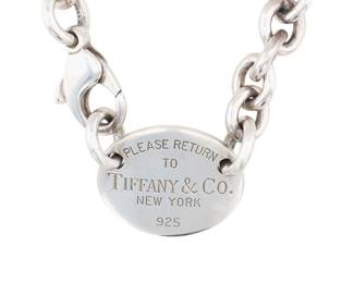 Tiffany & Co. Sterling Return to Tiffany Oval Tag Necklace