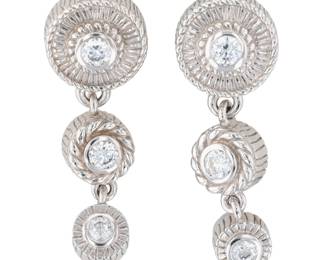 Judith Ripka Sterling Diamonique Dangle Earrings