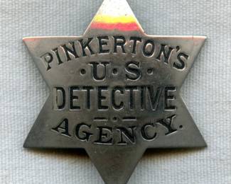 RARE!  Circa 1900. Pinkerton badge