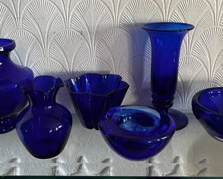 Blue Vases and Bowls