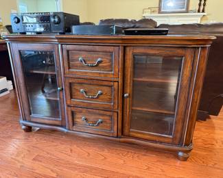 #20	Whalen glass front cabinet 59x20x34	 $80.00