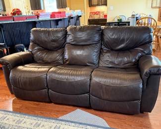 #31	Lazy Boy Leather dual recliner sofa 87"L	 SOLD