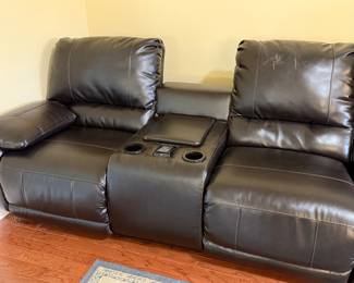 #19	3 Piece leather reclining sectional 180" total length (77"x2 & 25"x1)	 $300.00 		Can we separated and organized separately