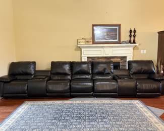 #19	3 Piece leather reclining sectional 180" total length (77"x2 & 25"x1)	 $300.00   Can we separated and organized separately