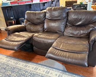 #31	Lazy Boy Leather dual recliner sofa 87"L	 SOLD