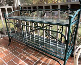 Outdoor eterge side table double shelf unit