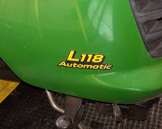 John Deere L118 automatic. CASH ONLY SALE