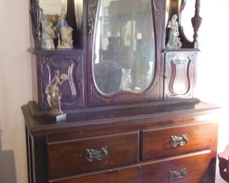 vintage cabinet with mirrors and drawers