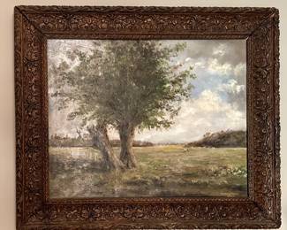 Antique landscape painting.