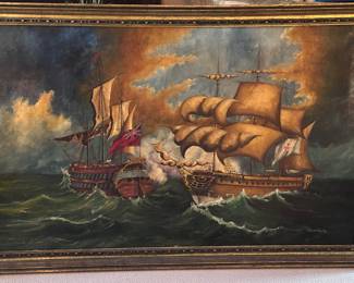 Antique ship painting