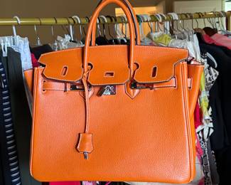 Orange Hermes style handbag