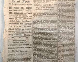 GENUINE 1864 CIVIL WAR NEWSPAPER