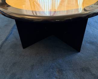 Nice oval wood lacquer finish table