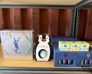 6030  Yves Saint Laurent Cologne Gift Set, Bath Bomb, Woolzies Essential Oils and Hydrating Overnight Lip Treatment