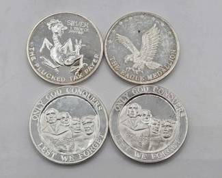 1260  4 .999 Fine Silver Rounds 