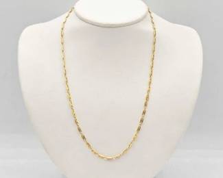 606  18k Gold Necklace with 14k Gold Clasp, 11.1g 