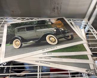 4088  4 Laminated Classic Car Pictures 