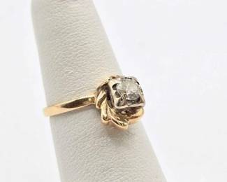 720  14k Gold and Diamond Ring, 2.7g