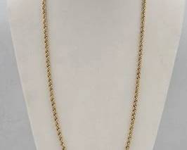 702  14k Gold Rope Necklace. 9.7g