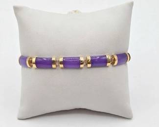 800  10k Gold SemiPrecious Stone Bracelet, 11.6g 