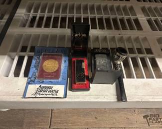 4518  Kennedy Space Center Coin, 2 Lighters, Tabbaco Pipe 