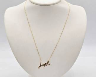 740 14k Gold Love Necklace, 1.4g