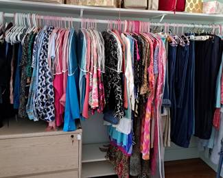LOTS OF DRESSES, SLACKS, SHIRTS, TOPE, BEDDING WEARS, LATERAL FILE