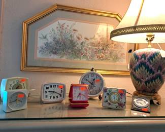 CUTE LITTLE CLOCKS, INTERESTING FRAMED PRINT