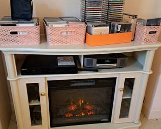 ELECTRIC FIREPLACE, CDs and MOVIES, DVD, BOSE RADIO/CD PLAYER