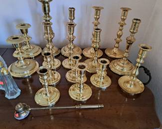 NICE SELECTION OF QUALITY BRASS CANDLE HOLDERS