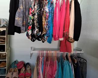 LADIES BATHING SUITS, JACKETS, TOPS, TEES, MENS PANTS