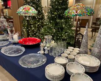 We have two 'tiffany style floor lamps, and 1 table lamp.