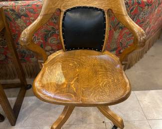Antique wooden office chair