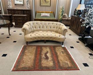 Leather sofa and Kerastan rug!