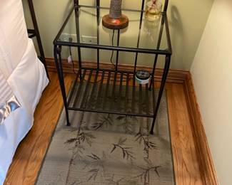 GLASS AND METAL NIGHT TABLE