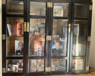 Glass fronted cabinet-contents not part of sale