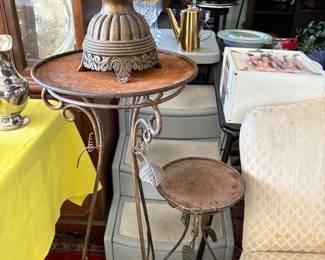 Rustic pair plant stands