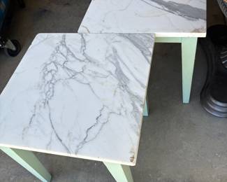 Marble topped side tables
