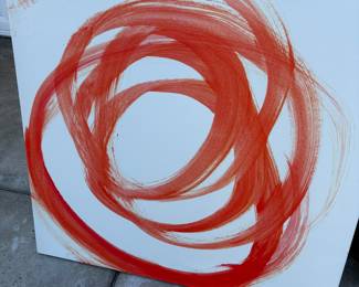 Large orange abstract print